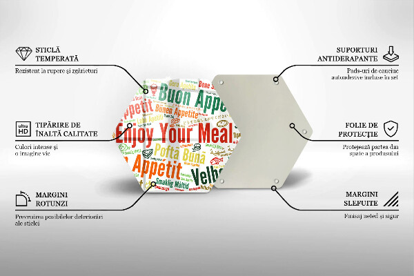 Glas Herdabdeckplatte Untertitel Guten Appetit Sprachen