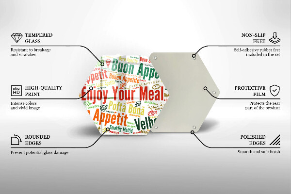 Glas Herdabdeckplatte Untertitel Guten Appetit Sprachen
