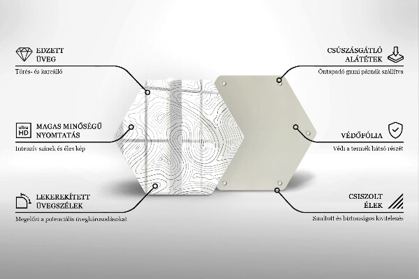 Glas Herdabdeckplatte Abstrakte Formen