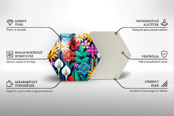 Glas Herdabdeckplatte Blumenwieseillustration