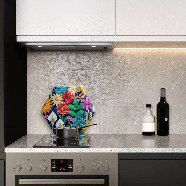 Glas Herdabdeckplatte Blumenwieseillustration