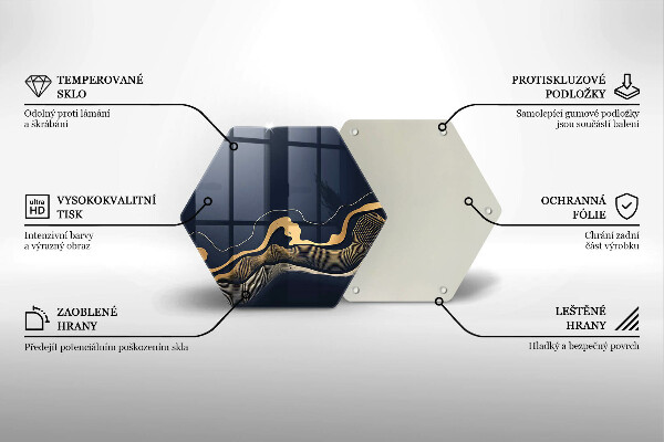 Glas Herdabdeckplatte Abstrakte goldene Linien