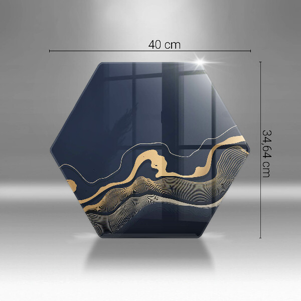 Glas Herdabdeckplatte Abstrakte goldene Linien