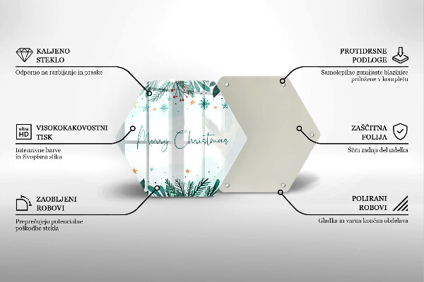 Glas Herdabdeckplatte Merry Christmas