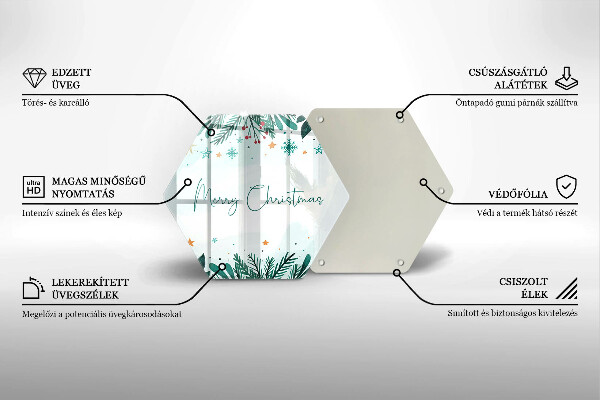 Glas Herdabdeckplatte Merry Christmas