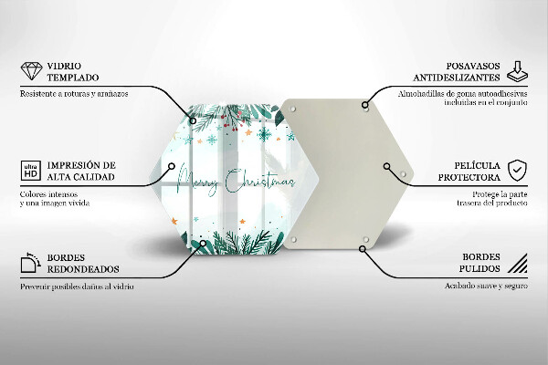 Glas Herdabdeckplatte Merry Christmas