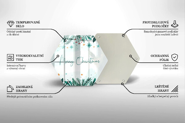 Glas Herdabdeckplatte Merry Christmas