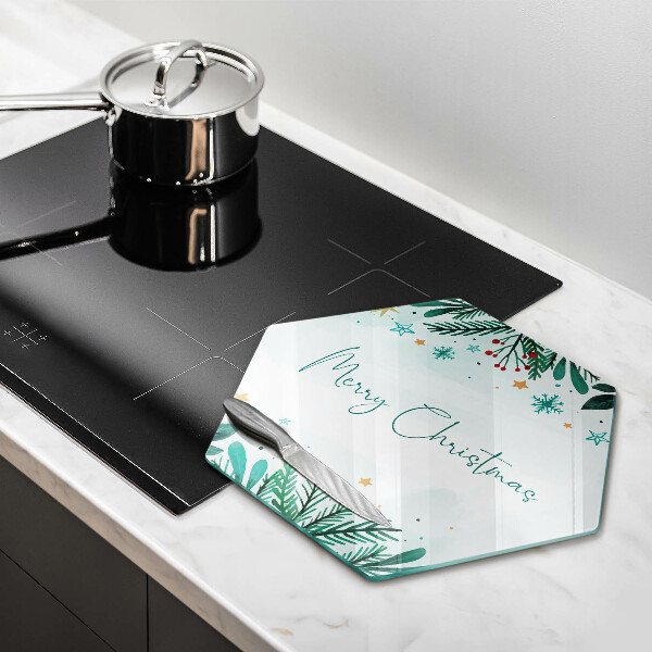 Glas Herdabdeckplatte Merry Christmas