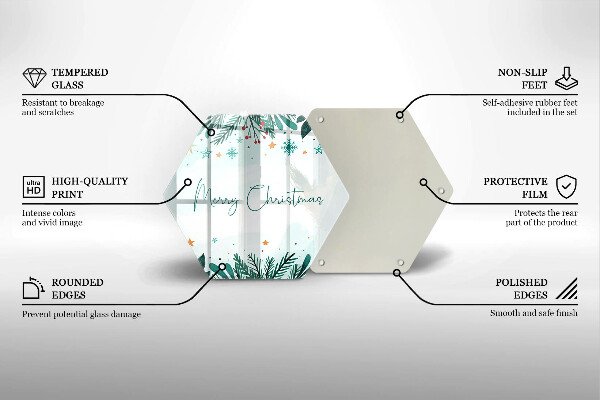 Glas Herdabdeckplatte Merry Christmas