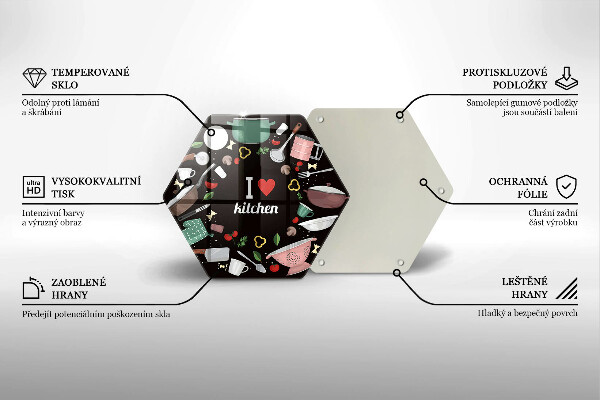 Glas Herdabdeckplatte Illustration Ich liebe Küche