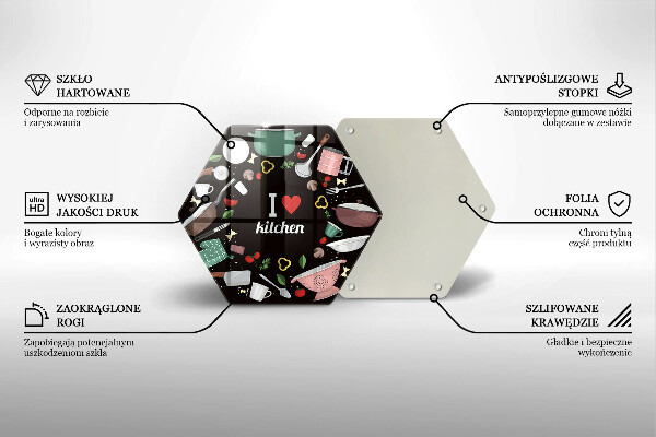 Glas Herdabdeckplatte Illustration Ich liebe Küche