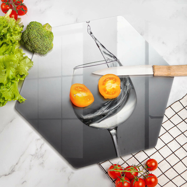 Glas Ceranfeldabdeckung Ein Glas Wasser