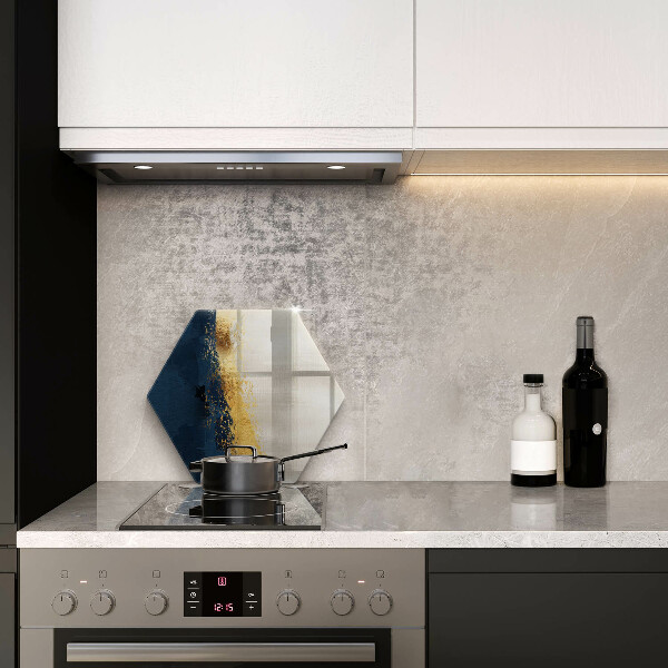 Glas Herdabdeckplatte Goldabstraktion