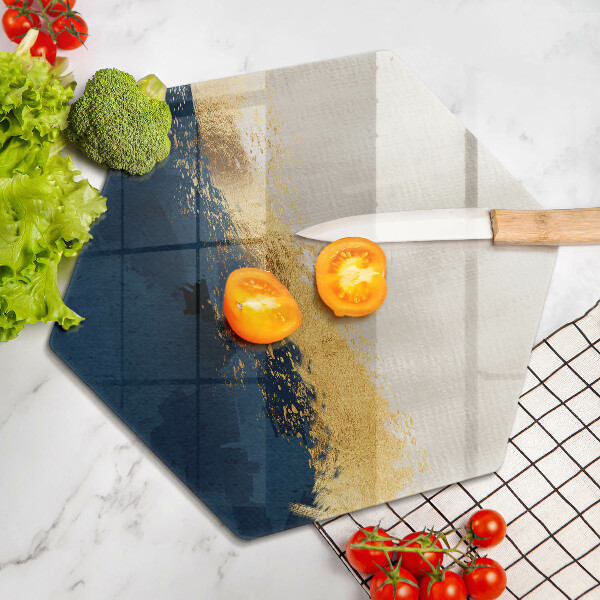 Glas Herdabdeckplatte Goldabstraktion