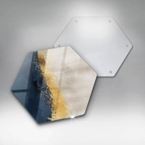 Glas Herdabdeckplatte Goldabstraktion