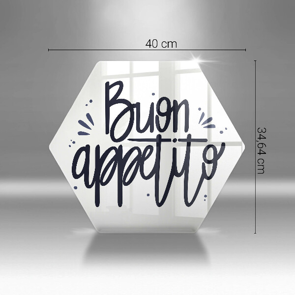 Glas Herdabdeckplatte Buon Appetito-Inschrift