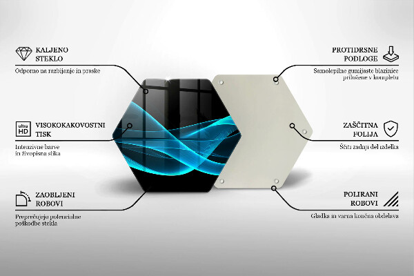 Glas Herdabdeckplatte Blaue Abstraktion