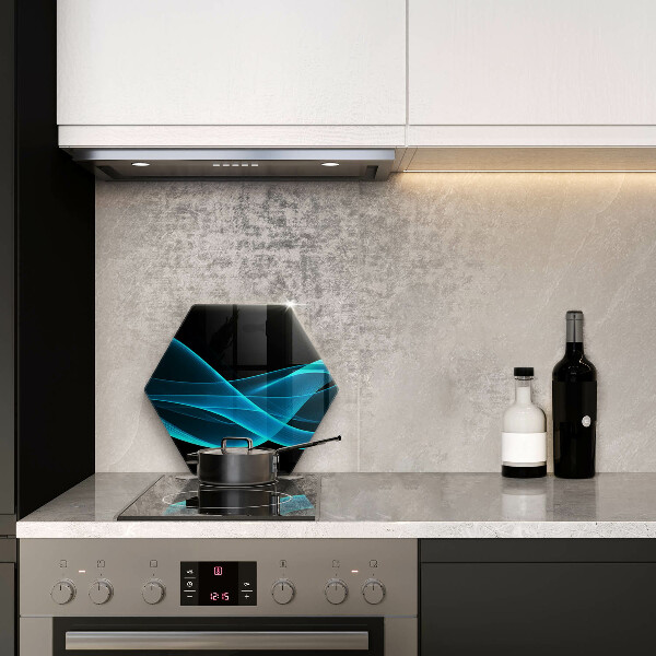 Glas Herdabdeckplatte Blaue Abstraktion
