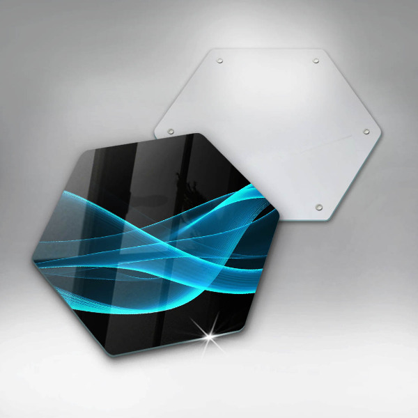 Glas Herdabdeckplatte Blaue Abstraktion