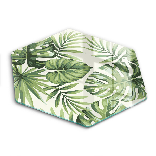 Glas Herdabdeckplatte Monstera hinterlässt Illustration