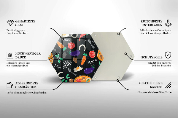 Glas Herdabdeckplatte Lebensmittelillustration