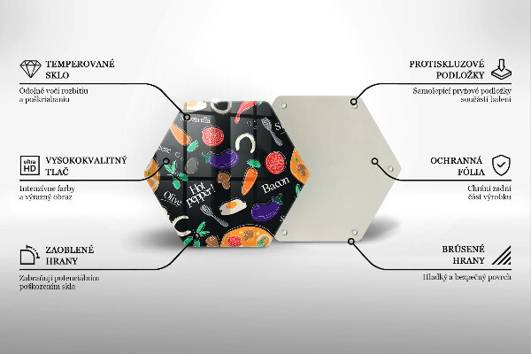 Glas Herdabdeckplatte Lebensmittelillustration