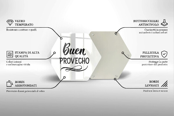 Glas Herdabdeckplatte Die Inschrift Buen provencho