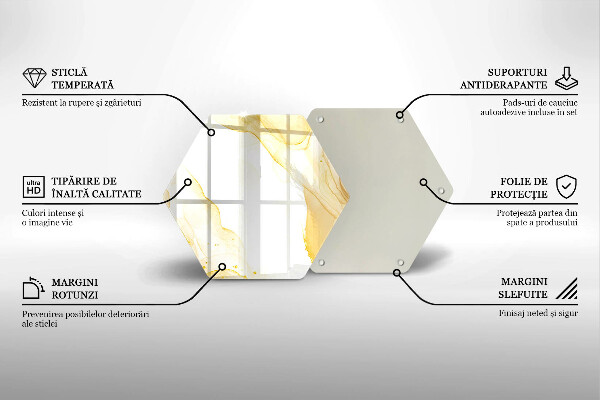 Glas Herdabdeckplatte Goldene Abstraktion