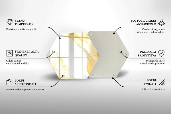 Glas Herdabdeckplatte Goldene Abstraktion