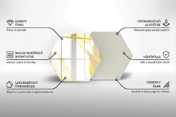 Glas Herdabdeckplatte Goldene Abstraktion