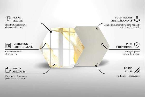 Glas Herdabdeckplatte Goldene Abstraktion