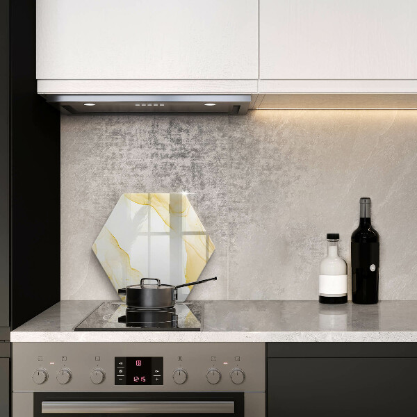 Glas Herdabdeckplatte Goldene Abstraktion