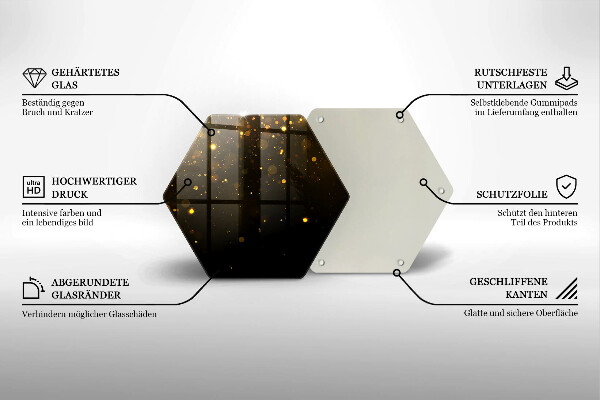 Glas Herdabdeckplatte Goldglitter