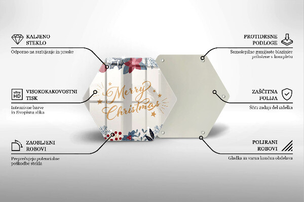 Glas Herdabdeckplatte Merry Christmas