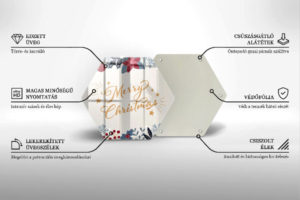 Glas Herdabdeckplatte Merry Christmas