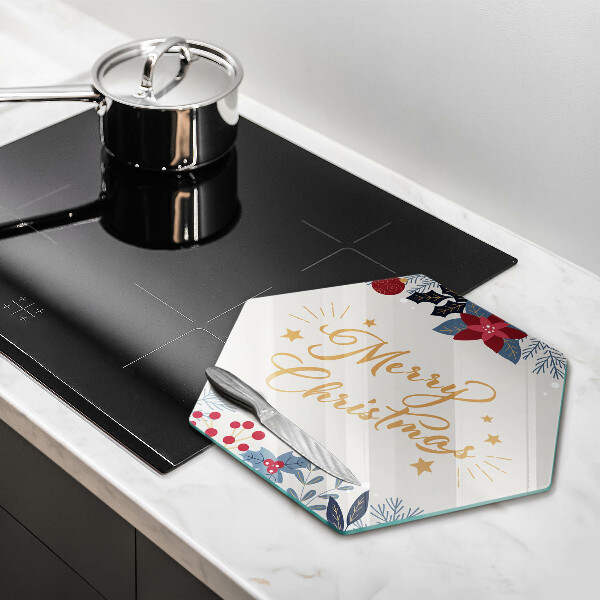 Glas Herdabdeckplatte Merry Christmas