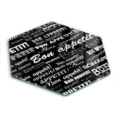 Glas Herdabdeckplatte Küchenuntertitel Bon appetit