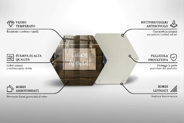 Glas Herdabdeckplatte Guten Apetit