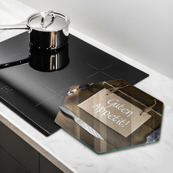 Glas Herdabdeckplatte Guten Apetit