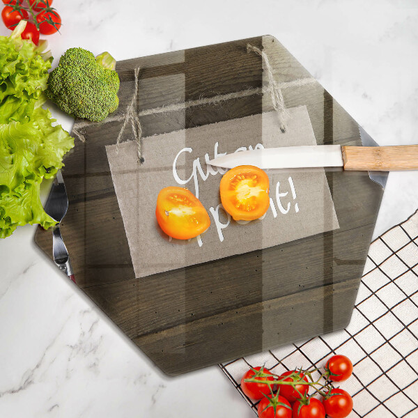 Glas Herdabdeckplatte Guten Apetit