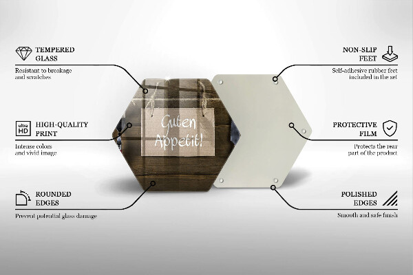 Glas Herdabdeckplatte Guten Apetit
