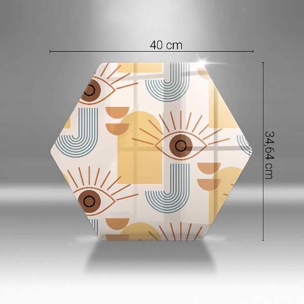 Glas Herdabdeckplatte Boho-Augenmuster