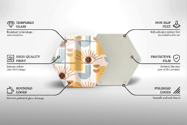 Glas Herdabdeckplatte Boho-Augenmuster
