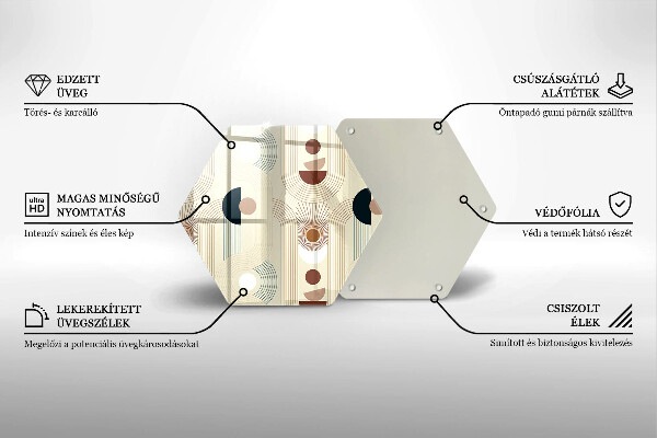 Glas Herdabdeckplatte Boho-Geometrieformen