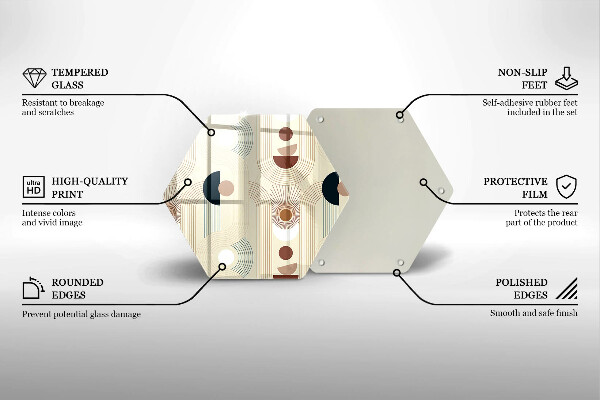 Glas Herdabdeckplatte Boho-Geometrieformen