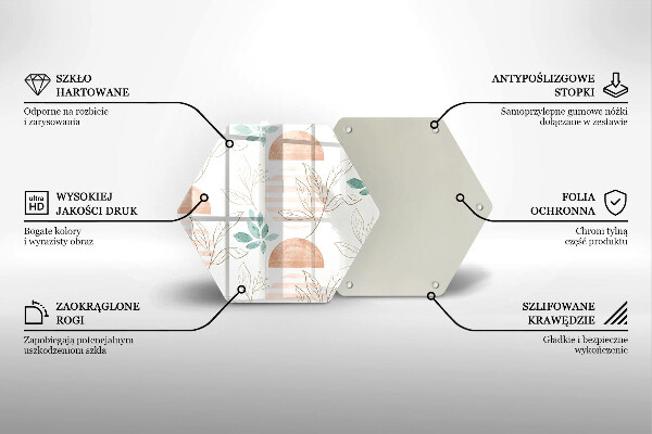 Glas Herdabdeckplatte Boho-Blättermuster