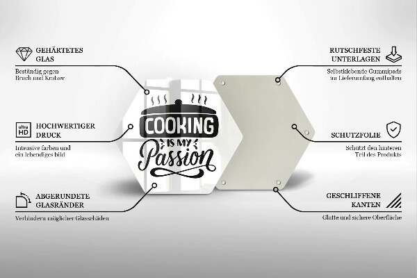 Glas Herdabdeckplatte Kochen ist meine Leidenschaft