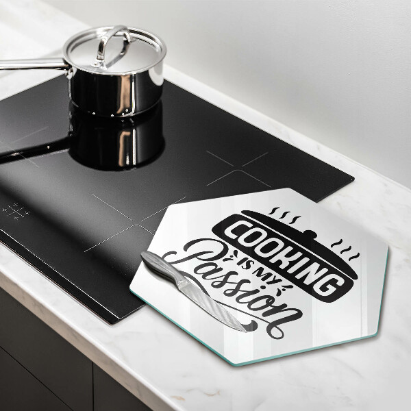 Glas Herdabdeckplatte Kochen ist meine Leidenschaft