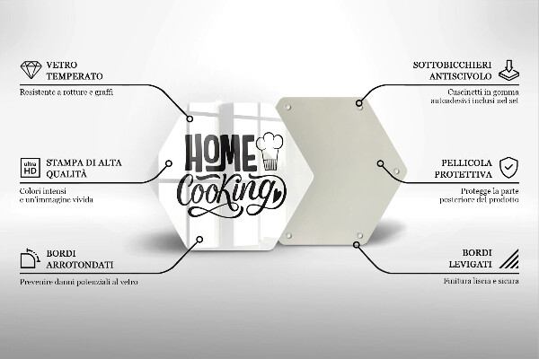 Glas Herdabdeckplatte Home cooking