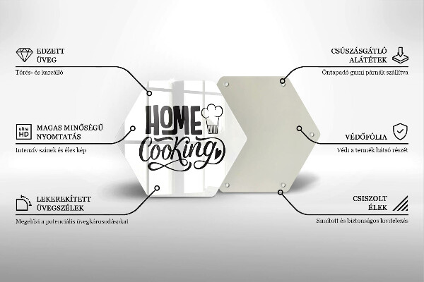 Glas Herdabdeckplatte Home cooking